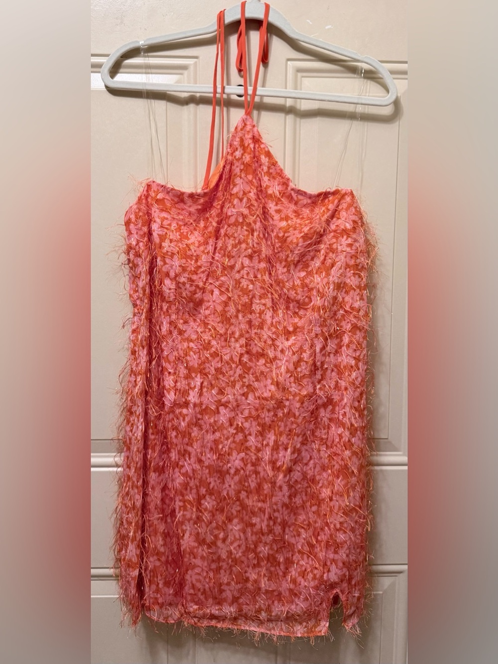 Wild Fable Orange and Pink Flower Print Halter Dress Size XL